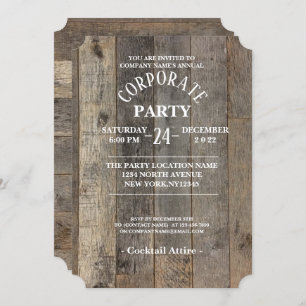 Invitation western country grange bois rustique Corporate Par