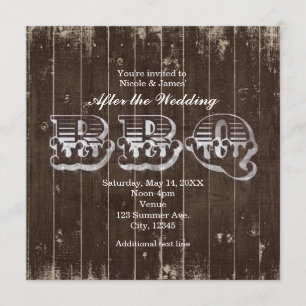 Invitation Western Country rustique après le BBQ de mariage