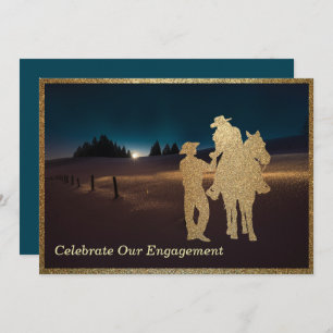 Invitation Western Cowboy Cowgirl Engagement Mariage