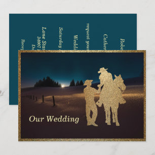 Invitation Western Cowboy Cowgirl Wedding Inviter Fiançailles