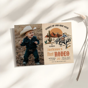 Invitation Western Cowboy Premier Rodéo 1er Anniversaire Phot
