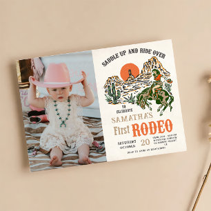Invitation Western Cowboy Premier Rodéo 1er Anniversaire Phot