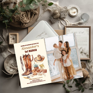 Invitation Western Cowboy Premier Rodéo Anniversaire