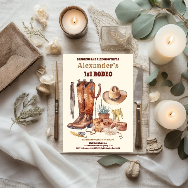 Invitation Western Cowboy Premier Rodéo Anniversaire (Créateur téléchargé)