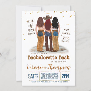 Invitation Western Cowgirl Bachelorette Fête des mariées Invi