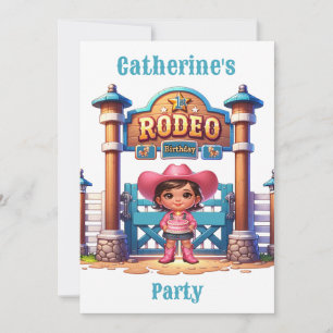 Invitation Western Cowgirl Premier Rodéo Anniversaire Personn