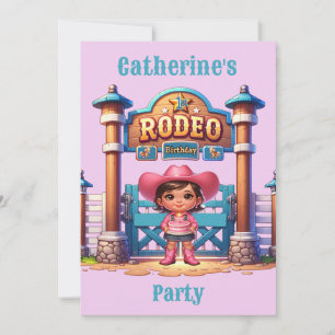 Invitation Western Cowgirl Premier Rodéo Anniversaire Personn
