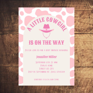 Invitation Western Cowgirl Rodeo Baby shower rose fille