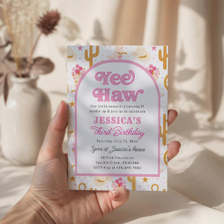 Invitation Western Cowgirl Third Rodeo 3rd Birthday Party