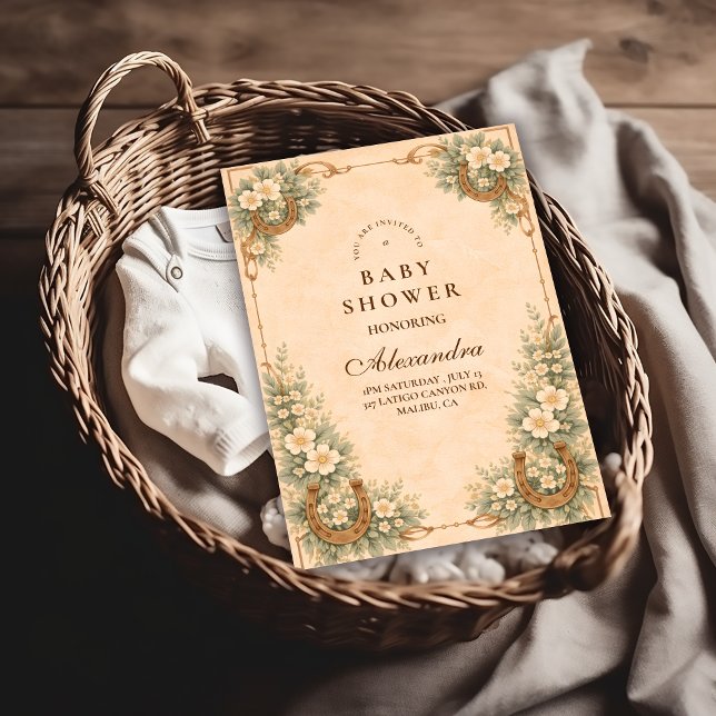 Invitation Western Desert Horseshoe Baby Shower (Créateur téléchargé)