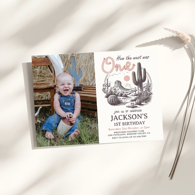 Invitation Western Desert Rodeo 1er Anniversaire Photo Invita (Créateur téléchargé)
