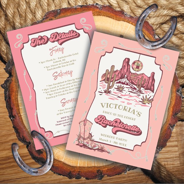 Invitation Western Disco Desert Cowgirl Bachelorette Party (Créateur téléchargé)