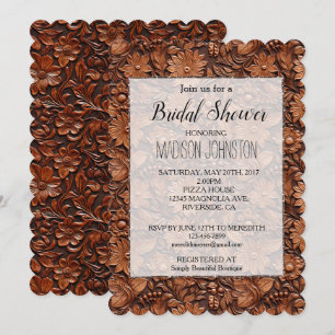 Invitation Western Elegant Brown Floral fille