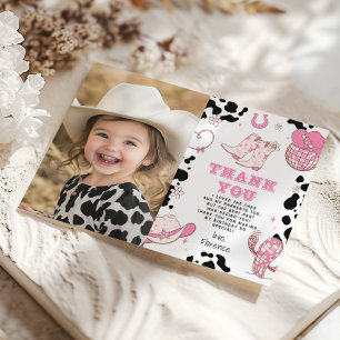 Invitation Western First Rodeo fille photo d'anniversaire mer