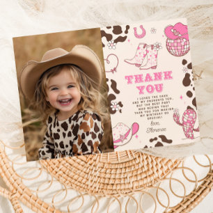 Invitation Western First Rodeo fille photo d'anniversaire mer