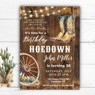 Invitation Western Hodown Party Country Cowboy Boots