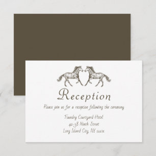 Invitation Western Horse Wedding Réception Pays Brown