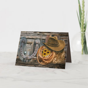 Invitation Western Horseshoe Cowboy Hat Lasso