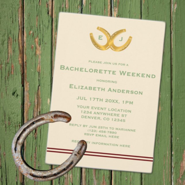 Invitation Western Horseshoes Bachelorette Party (Créateur téléchargé)
