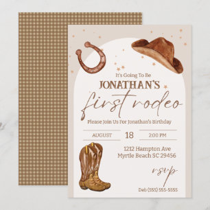 Invitation Western Kids Cowboy Premier Rodéo Anniversaire