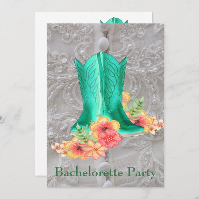 Invitation Western Mariage Bachelorette Party Custom (Devant / Derrière)