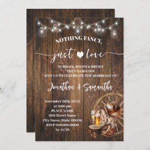 Invitation Western Nothing Fancy Just Love Elopement Mariage