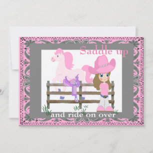 Invitation Western Party Cowgirl Horse Saddle Anniversaire