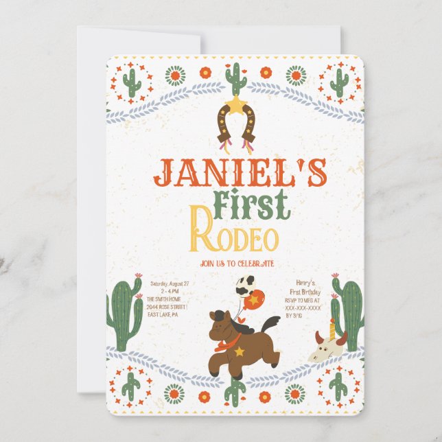 Invitation Western Premier anniversaire Rodeo Baby (Devant)