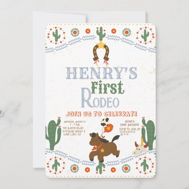 Invitation Western Premier anniversaire Rodeo Baby (Devant)
