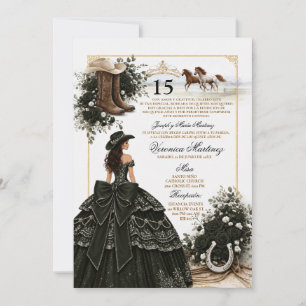 Invitation Western Quinceañera Or espagnol Western
