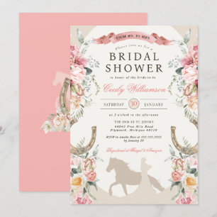 Invitation Western Ranch rose Floral Country Fête des mariées