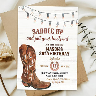 Invitation Western Rodeo Cowboy Bottes Anniversaire Invitatio