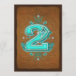 Invitation Western Russe Brown & Turquoise 2 2e parti