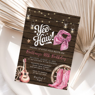 Invitation Western Rustic 30e, 40e anniversaire de la fille