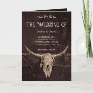 Invitation Western Rustic Brown Pays Taureau