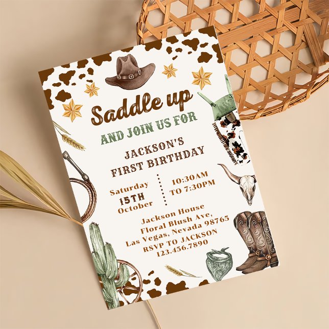 Invitation Western Saddle Up Et Rejoignez-Nous Pour Anniversa (Créateur téléchargé)