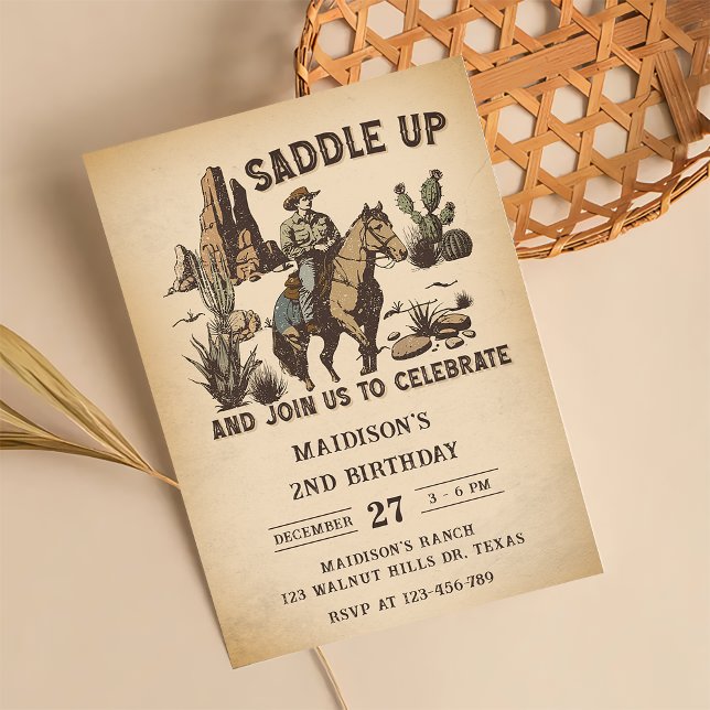 Invitation Western Saddle Up Et Rejoignez-Nous Pour Anniversa (Créateur téléchargé)
