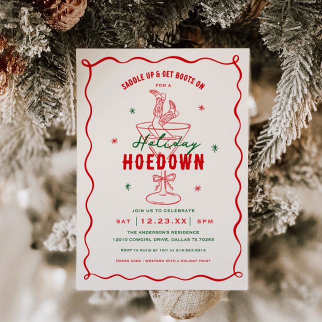Invitation Western Saddle Up Holiday Hoedown Party (Créateur téléchargé)