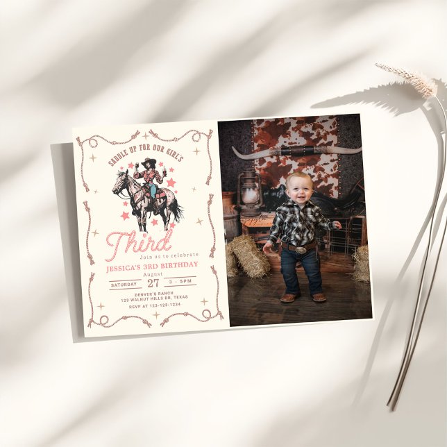 Invitation Western Saddle Up pour le 3ème anniversaire de not (Créateur téléchargé)
