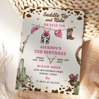 Invitation Western Saddup Et Circuler Pour Anniversaire