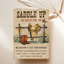 Western Saddup Et Circuler Pour Anniversaire