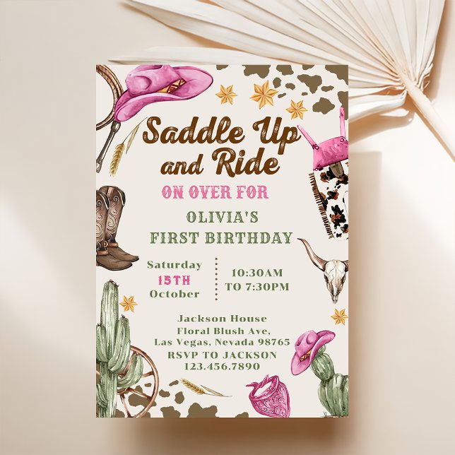 Invitation Western Saddup Et Circuler Pour Anniversaire (Créateur téléchargé)