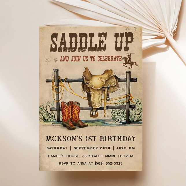 Invitation Western Saddup Et Circuler Pour Anniversaire (Créateur téléchargé)
