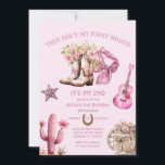 Invitation Western Second Rodeo Bows Pink Cowgirl Anniversair<br><div class="desc">Western Second Rodeo Bows Pink Cowgirl Anniversaire Invitation Rodeo Célébration de Cowgirl.</div>