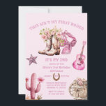 Invitation Western Second Rodeo Bows Pink Cowgirl Anniversair<br><div class="desc">Western Second Rodeo Bows Pink Cowgirl Anniversaire Invitation Rodeo Célébration de Cowgirl.</div>