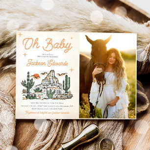 Invitation Western Vintage Desert Baby shower Photo