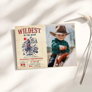 Invitation Western Vintage Desert Rodeo 3e anniversaire Photo