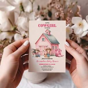 Invitation Western Watercolor Baby Girl Douche