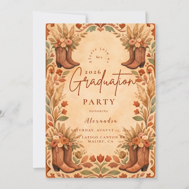 Invitation Western Wildflower Country Party (Devant)