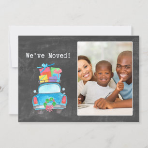 Invitation We've Moved watercolor Christmas Photo card